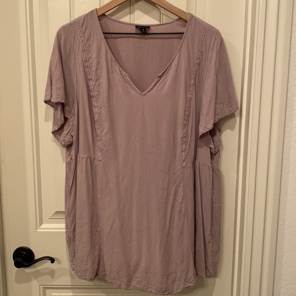 Torrid Purple Crochet Challis Tunic Blouse Size 3X - Picture 8 of 8